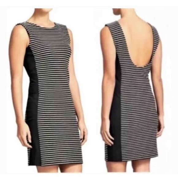 Athleta Dresses & Skirts - Athleta Stripe Mala Tank‎ Dress Size Small Black White Scoop Back